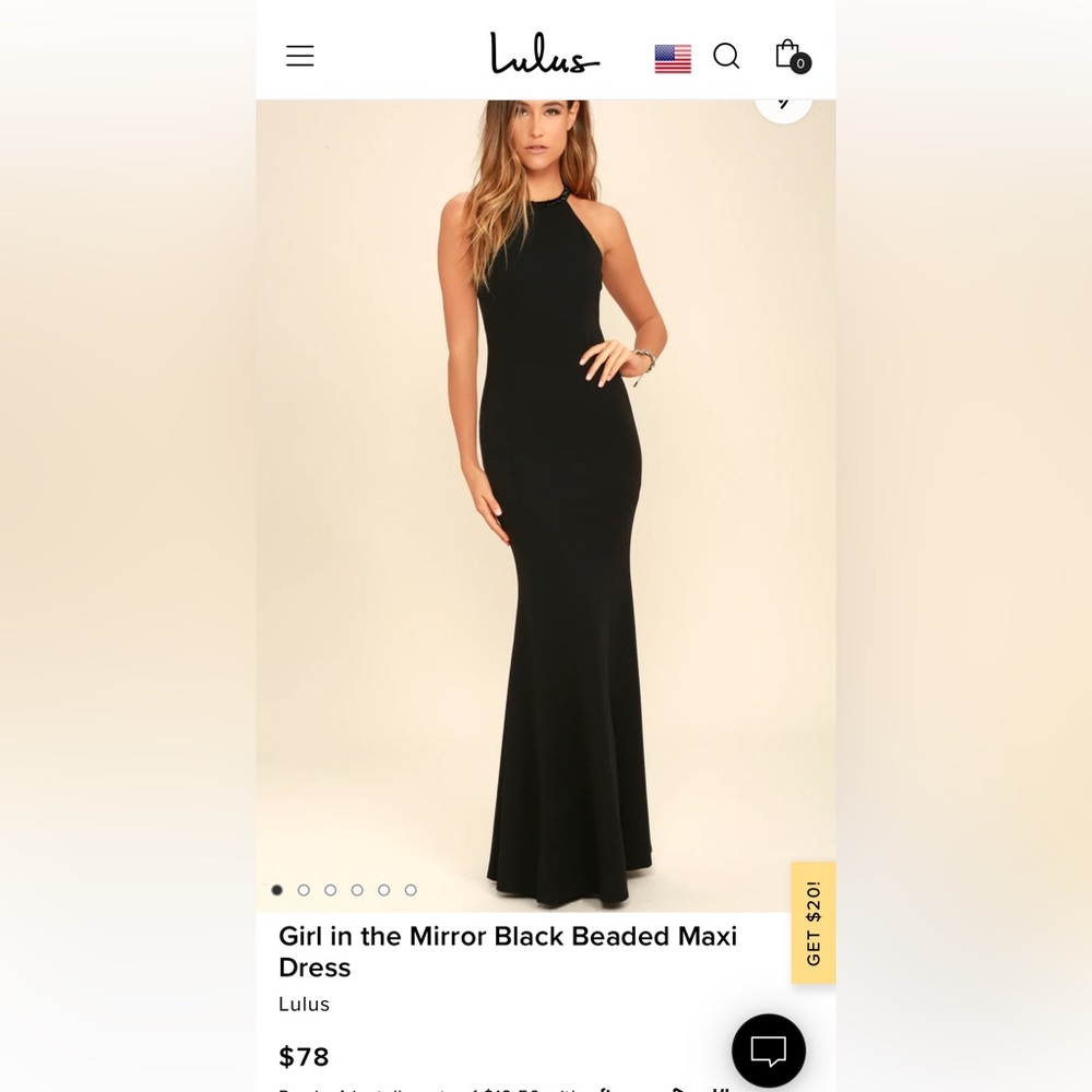 Lulu’s Girl in the Mirror Black Beaded Maxi Dress